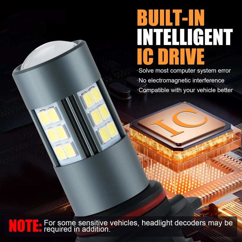 iFunyLED H10 LED Fog Bulbs, Super Bright 9145 9140 LED Fog Lights 6500K Cool White, Plug and Play, Replacement Lights for Cars Trucks SUV, Pack of 2 - Image 5