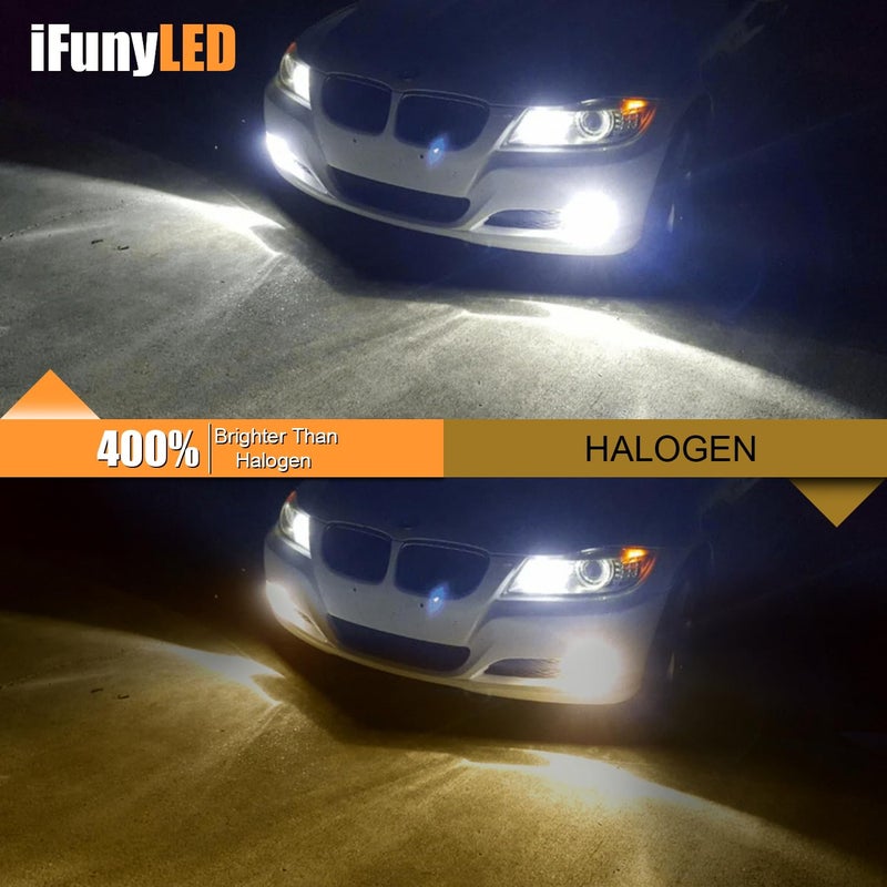 iFunyLED H10 LED Fog Bulbs, Super Bright 9145 9140 LED Fog Lights 6500K Cool White, Plug and Play, Replacement Lights for Cars Trucks SUV, Pack of 2 - Image 2