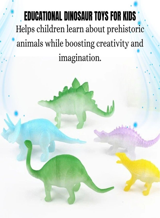 Mallexo مجموعة ألعاب ديناصورات ما قبل التاريخ واقعية من ماليكسو، 8 قطع، حجم كبير، للأطفال | مجموعة ألعاب ديناصورات متوهجة في الغابة ليلاً، هدية عيد ميلاد للأولاد والبنات، عناصر تعليمية وتزيينية - Image 4