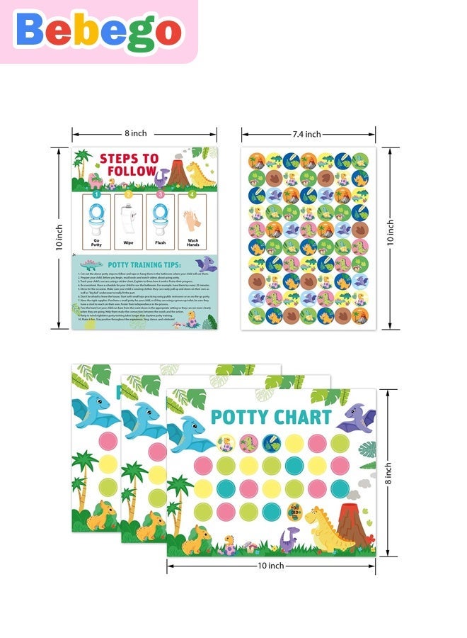 BEBEGO 10 Potty Training Charts + 4 Reusable Sticker Sheets, Mixed Color, Made of Other Material, for, Developing Toilet Habits and Hygiene Awareness, Best Gift for Boys and Girl - Image 5