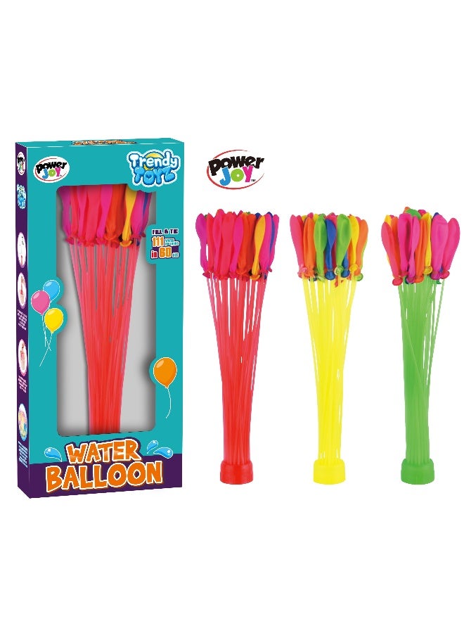 Power Joy, Powe Joy Trendy Water Balloon 111 Pieces, Assorted 1 Piece (Color May Vary) Each Sold Separately - Image 1