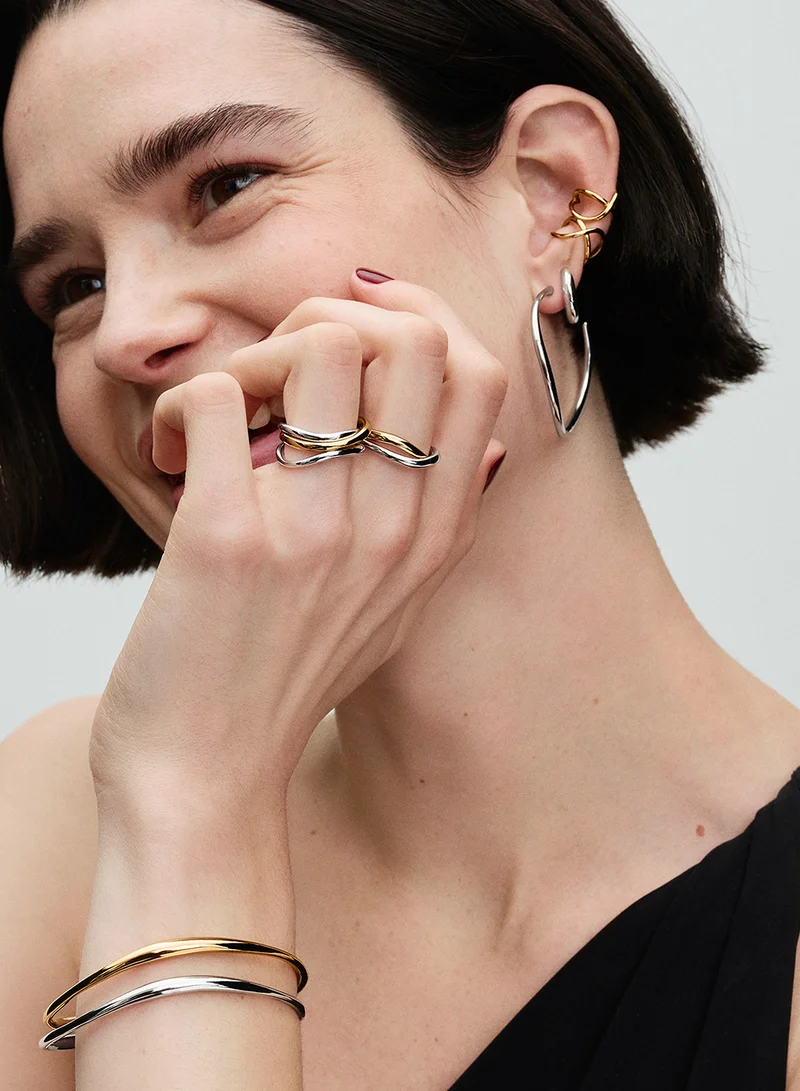 PANDORA Sterling Silver And Gold Plated Entwined Rings