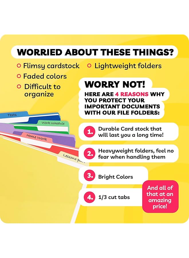 إيروريكس مجلدات ملفات ملونة مجلدات بلاستيكية بحجم خطابات مجلدات مدرسية جمالية للأعمال التجارية مجلدات مانيلا للمستندات ورقية عبوة من 30 مجلدًا مقاس 8.5 × 11 بوصة و1 و3 قطع و5 ألوان - Image 3