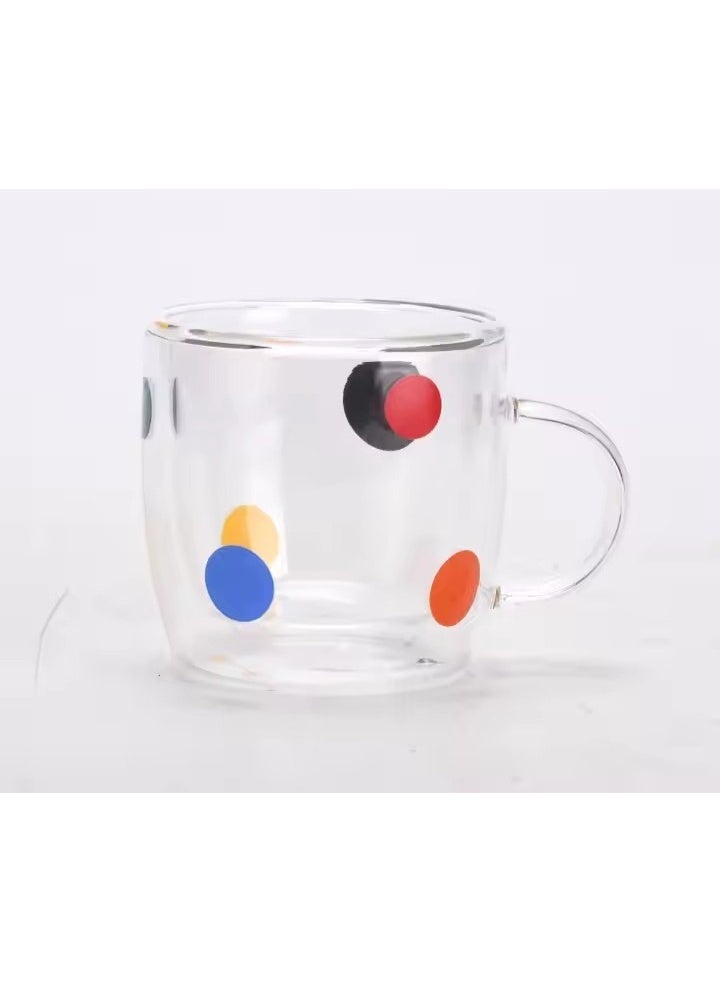 Glass tea and coffee mug with handle, clear for all hot drinks