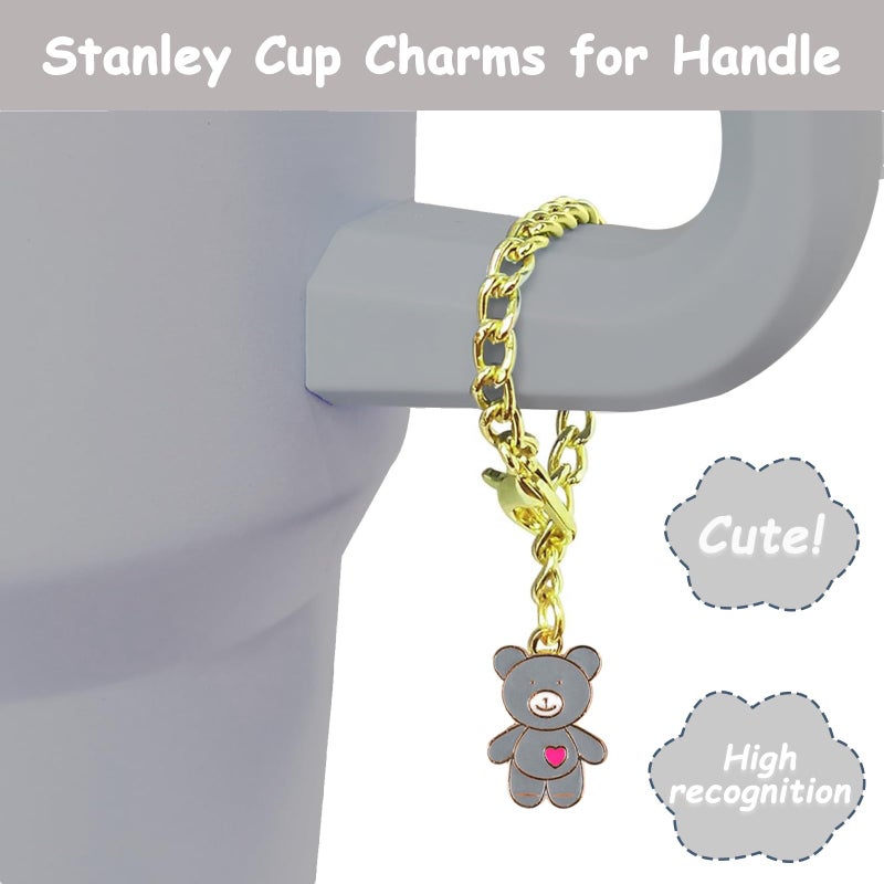 vikgle Stanley Cup Accessories Set,Including 2 Pcs 0.4in Straw Cover, 1 Silicone Spill-Proof Stopper, 1 Cute Handle Charm, 1 Silicone Boot Fits Stanley 40&30 Oz Tumbler (Grey) - Image 3