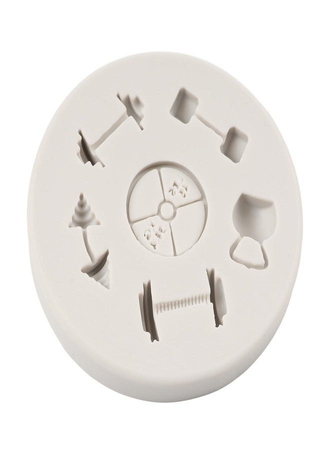 QDMOLDS قوالب سيليكون من QDMOLDS لتزيين الكيك والشوكولاتة والكب كيك والحلويات والصلصال البوليمري وعجينة السكر، على شكل دمبل، مناسبة لتمارين اللياقة البدنية ورفع الأثقال. - Image 4
