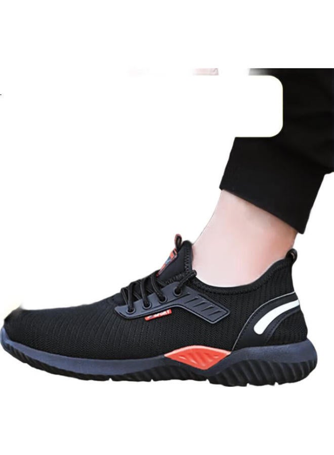 JUNBU Safety Shoes For Men, Summer Breathable Steel Toe Cap Puncture-Resistant Lightweight Comfortable Construction Site Work Boots 9155 Size 39 - Image 1