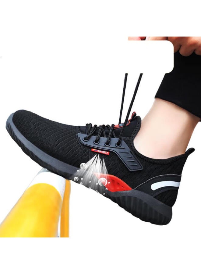 JUNBU Safety Shoes For Men, Summer Breathable Steel Toe Cap Puncture-Resistant Lightweight Comfortable Construction Site Work Boots 9155 Size 39 - Image 2