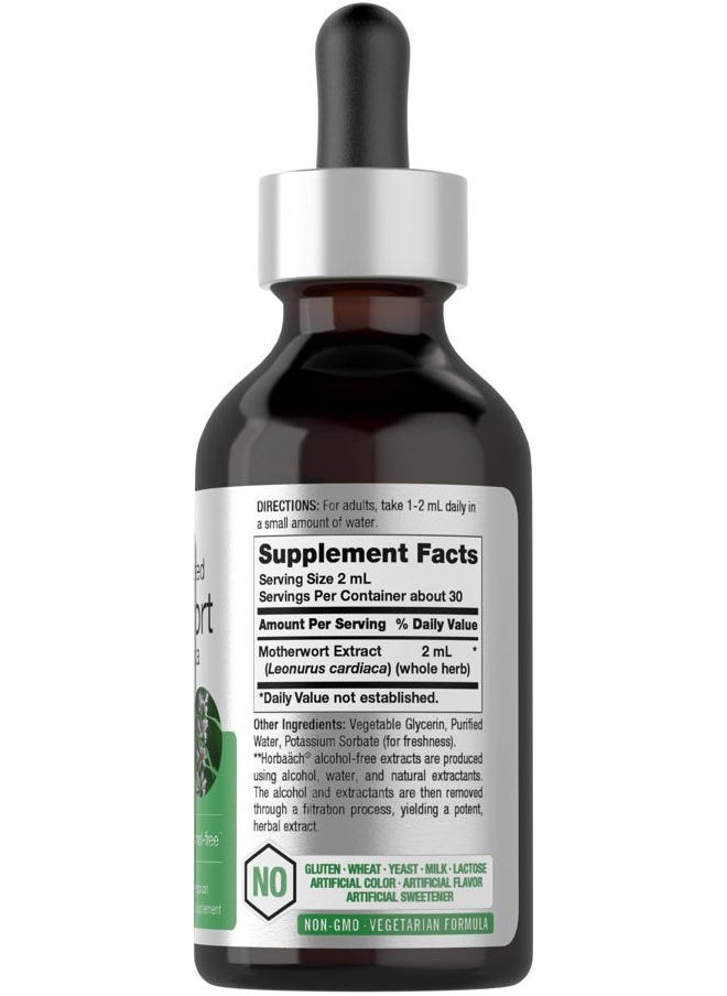 Horbäach Motherwort Herb Extract Tincture | 2 oz | Low Alcohol Liquid | Vegetarian | Leonurus Cardiaca | Non-GMO, Gluten Free  - Image 2