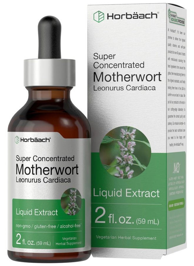 Horbäach Motherwort Herb Extract Tincture | 2 oz | Low Alcohol Liquid | Vegetarian | Leonurus Cardiaca | Non-GMO, Gluten Free  - Image 1