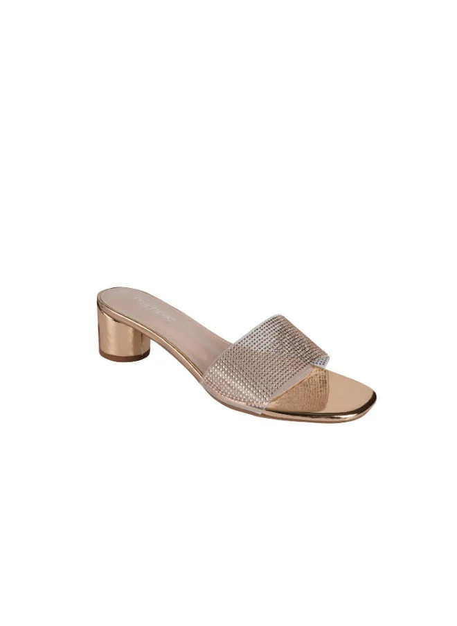 ميشيل مورجان Michelle Morgan Ladies Mid Round Heel 114RJ507 Gold