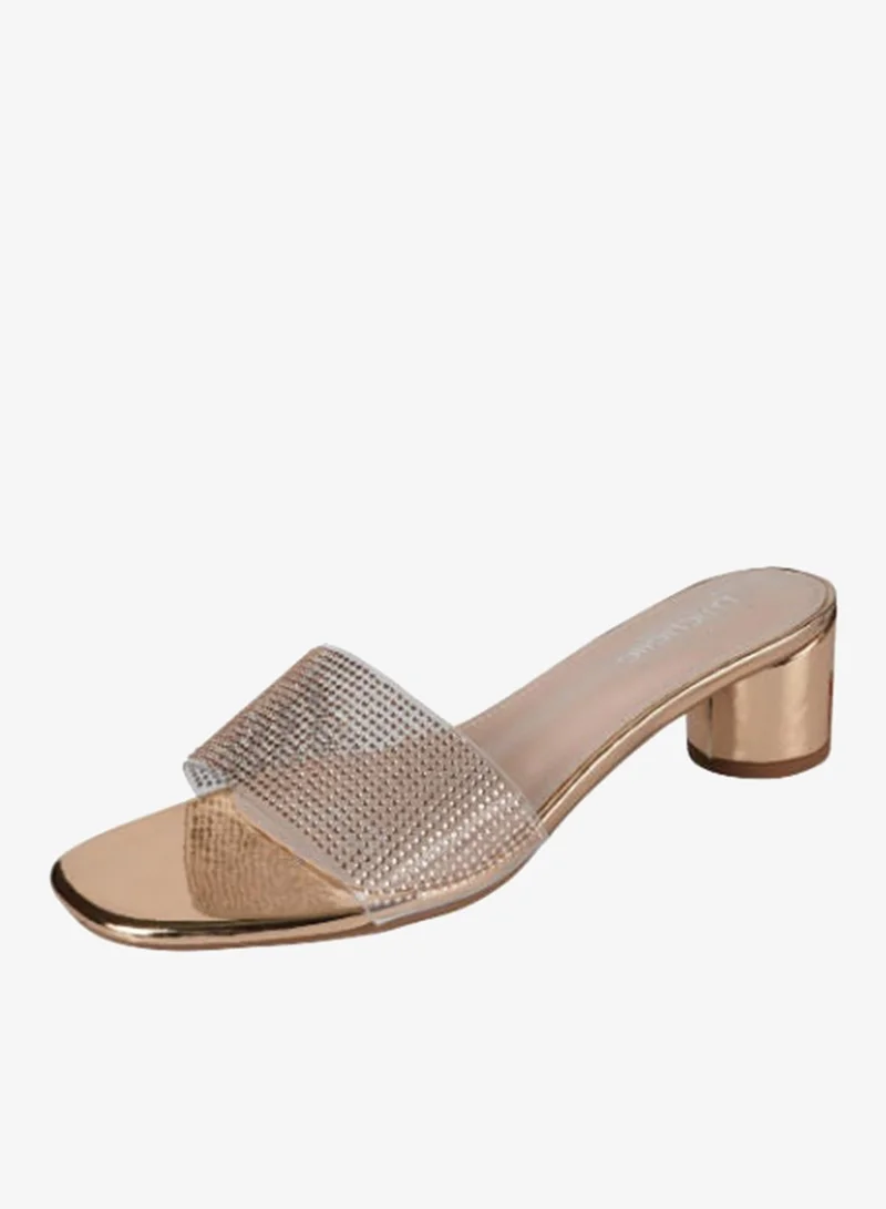Michelle Morgan Gold Michelle Morgan Ladies Mid Round Heel 114RJ507 Gold for Women | Best Price UAE