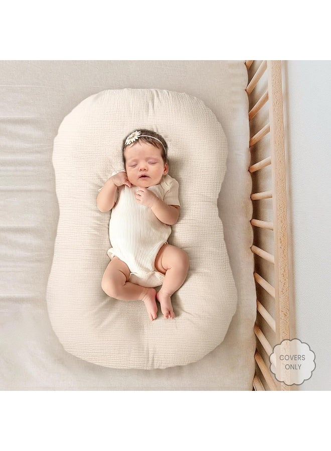 Termichy Baby Lounger Covers for Newborns: Muslin Lounger Pillow Covers Fit for Snuggle Me for Cozy Naps at Home or On The Go - Image 5