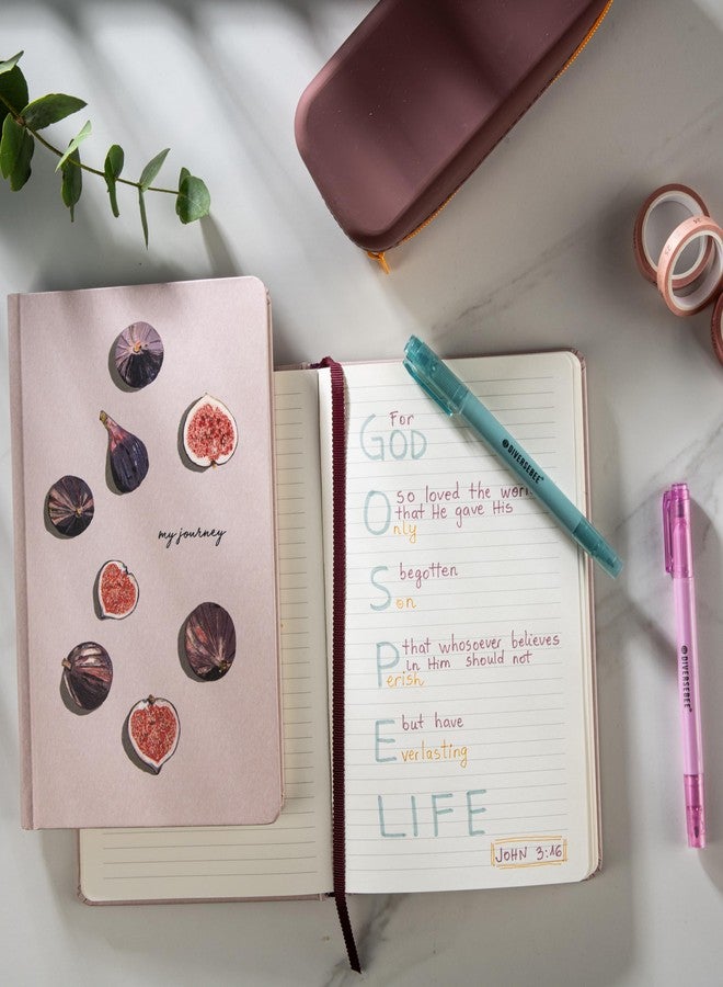 DIVERSEBEE Hardcover Lined Journal Notebook, Medium A5 (5.8 x 8.3 inches), 192 Pages, Thick Paper, Aesthetic Journals for Writing, Office School Bible Journaling Supplies (Figs) - Image 3