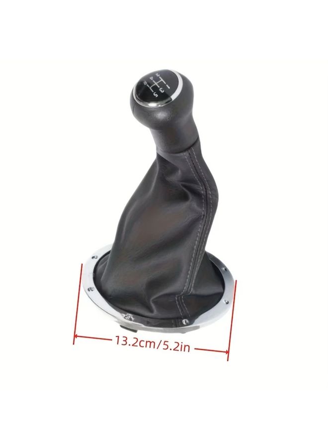 Wood Grain Black 5 Speed Gear Lever Knob With Red Stitching For Manual Transmission - Image 2