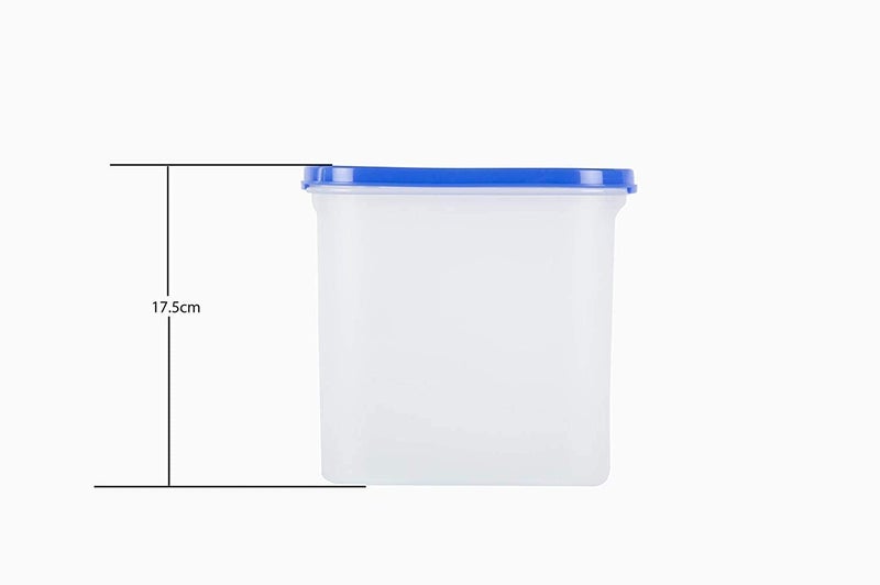 Cutting EDGE airtight Kitchen Stackable BPAFree Modular Design Storage Container Set with Plain lids 1800ml 75 cup60 oz Peppy Blue Set of 2 - Image 3