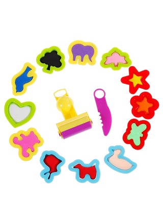 طقم ادوات تشكيل عجينة الصلصال، 20 قطعة ادوات بلاستيك لتشكيل الصلصال بنفسك طقم تشكيل بلاستيك، بكرات وقواطع للاطفال، لون عشوائي - view 3