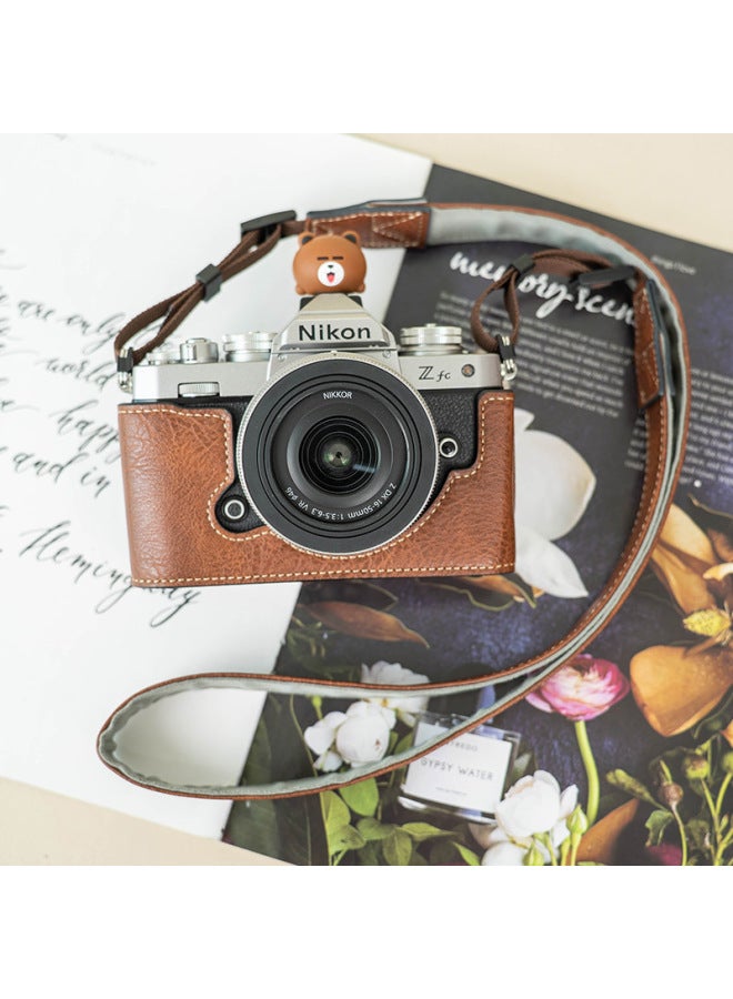 Nikon ZFC Protective Case Z63 Camera Bag Z30 Base Bag Z5 Leather Case Z7Z6II Second Generation Camera Accessories ZF-Color:Z63 Black Protective Case + Black Pu Shoulder Strap - Image 4