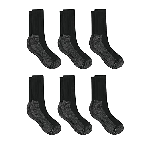 Hanes mens Crew Socks, 6-pair Pack Work Sock, Black, 12 14 US - Image 3