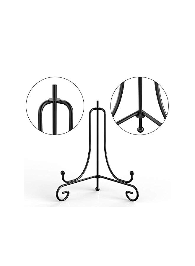 Zaboon Pack 3 Sizes Iron Display Stand Black Iron Plate Holder Stand For Displaying Pictures Plates Books And Arts 4 6 8 Inch - Image 4