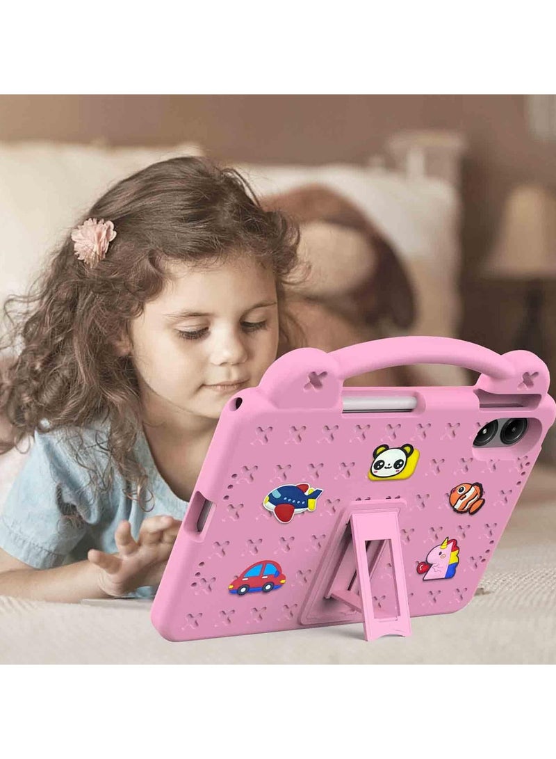 VKL Kids Case Compatible with Xiaomi Redmi Pad Pro 12.1 Inch 2024, Durable Lightweight Shockproof Case with Pen Holder, Handle Stand, Shoulder Strap, Pink - Image 2