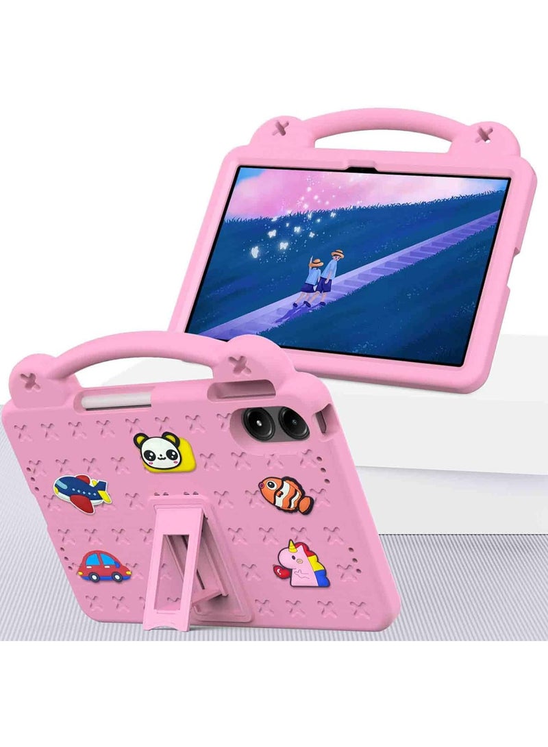 VKL Kids Case Compatible with Xiaomi Redmi Pad Pro 12.1 Inch 2024, Durable Lightweight Shockproof Case with Pen Holder, Handle Stand, Shoulder Strap, Pink - Image 5