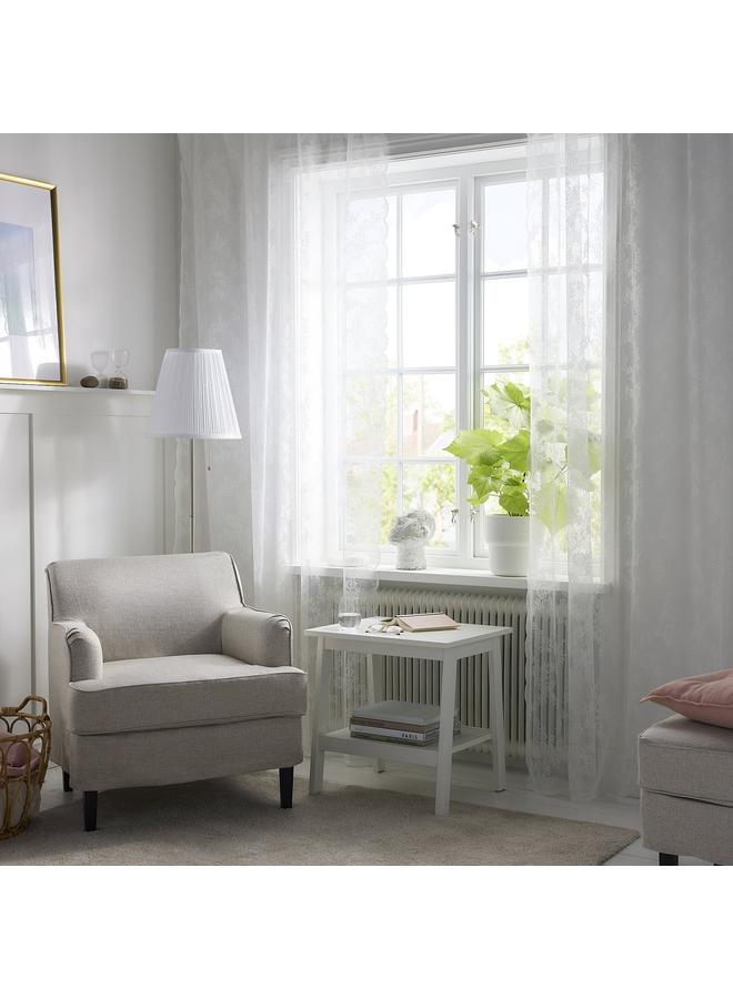 erorex Net curtains, 1 pair, off-white/with rod pocket, 145x300 cm - Image 2