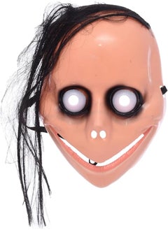 Generic Plastic Full Face Halloween Mask With Scary Smile Design And Elastic Strap For Masquerade - Multi Color