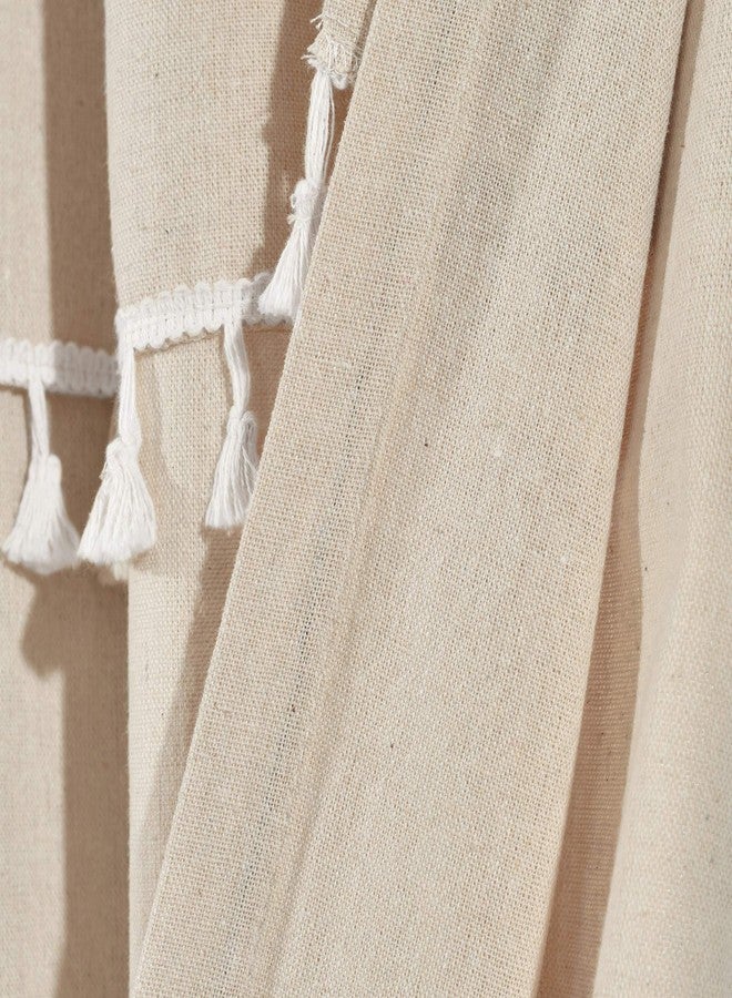 Lush Decor Ivy Tassel Faux Window Curtain Panel Pair, 84" L x 52" W, Dark Linen - Image 5