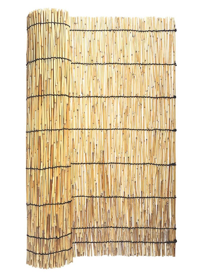 HOME TASTE سياج القصب الطبيعي، سياج حديقة، ألواح سياج خصوصية للفناء الخلفي أو الشرفة، ألواح سياج من قصب كامل مقشر عالي الكثافة - Image 1