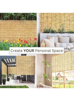 HOME TASTE Hometaste Natural Reed Fencing,Garden Fence,Privacy Fence Panels For Backyard Or Patio, Highly Dense Whole Reed Peeled Canes Fence Panels  - Image 3