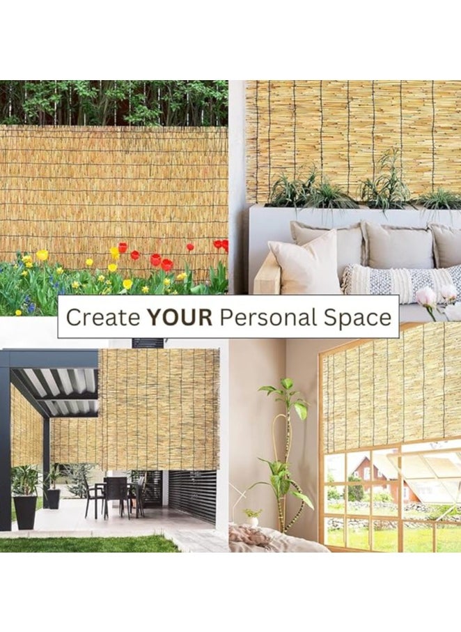 HOME TASTE Hometaste Natural Reed Fencing,Garden Fence,Privacy Fence Panels For Backyard Or Patio, Highly Dense Whole Reed Peeled Canes Fence Panels  - Image 3
