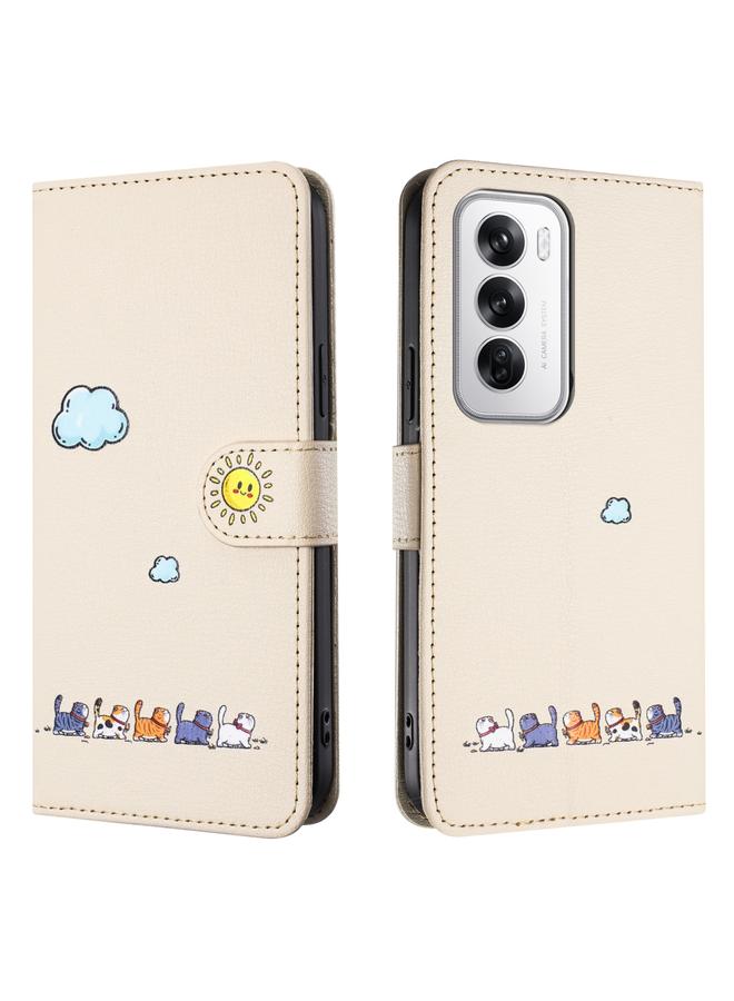 اس-توب جراب جلدي لهاتف OPPO Reno12 5G Global Cartoon Cats - Image 2
