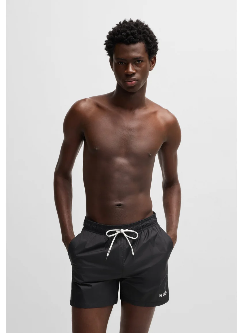 HUGO Fully lined swim shorts with contrast logo
