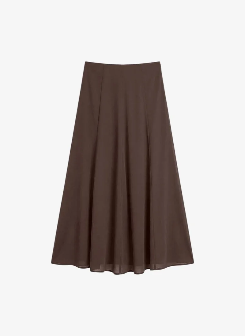 Vero Moda Chocolate Brown Women's VMADALYN Ankle-Length Woven Skirt for Women | Best Price UAE