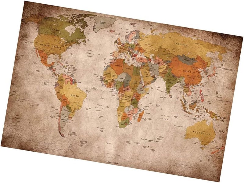 klarako World Map Tapestry Vintage Delicate Printed Wall Hanging Blanket for Living Room Home Kitchen 1pc - Image 1