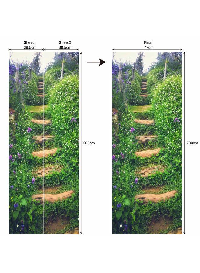 Bluejw Foreign Trade Goods 77/90cm Landscape Decoration Simulation Door Stickers Bedroom Living Room Door Renovation Pvc Wall Stickers A Generation Of Hair - Image 1