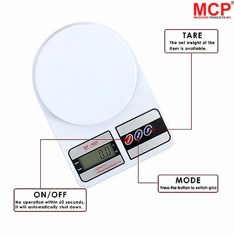 MCP SF400 Multipurpose Digital Kitchen Weighing Scale with Backlight Display Tare Function 1Gm 10 Kg Capacity - Image 2