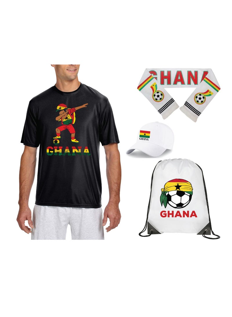 Ghana Sports Dry Fit T-Shirt - Soccer Team Printed T-Shirts - Team Jersey T Shirts for Men and Women - Combo Pack - Image 1