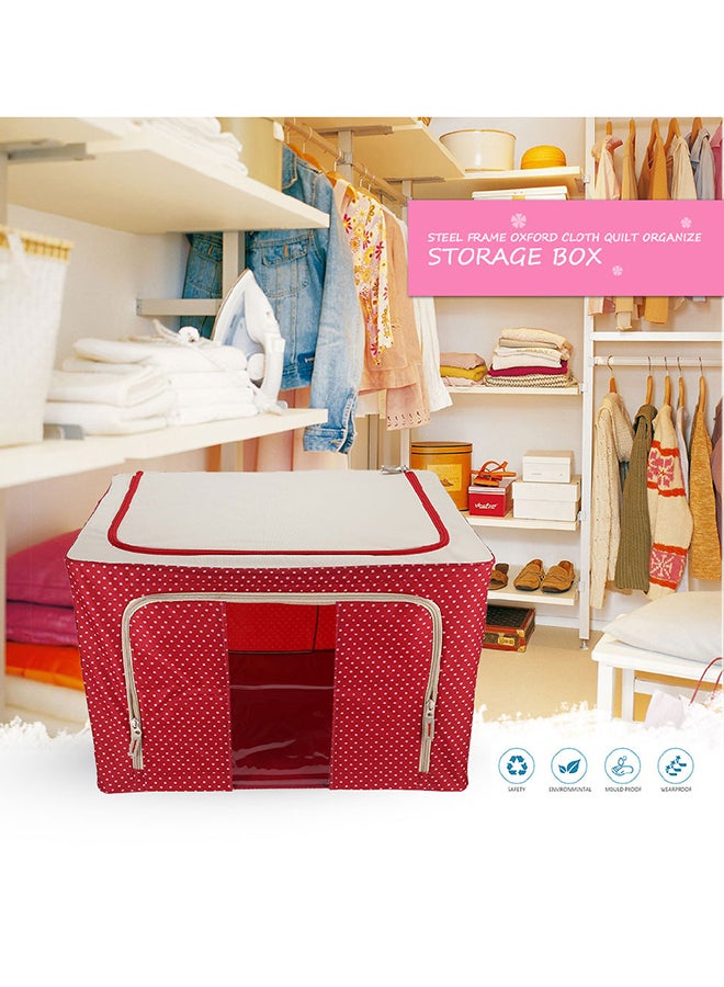 Loquat Closet Organizer Storage Bag Red/Beige 50x50x50cm - Image 2