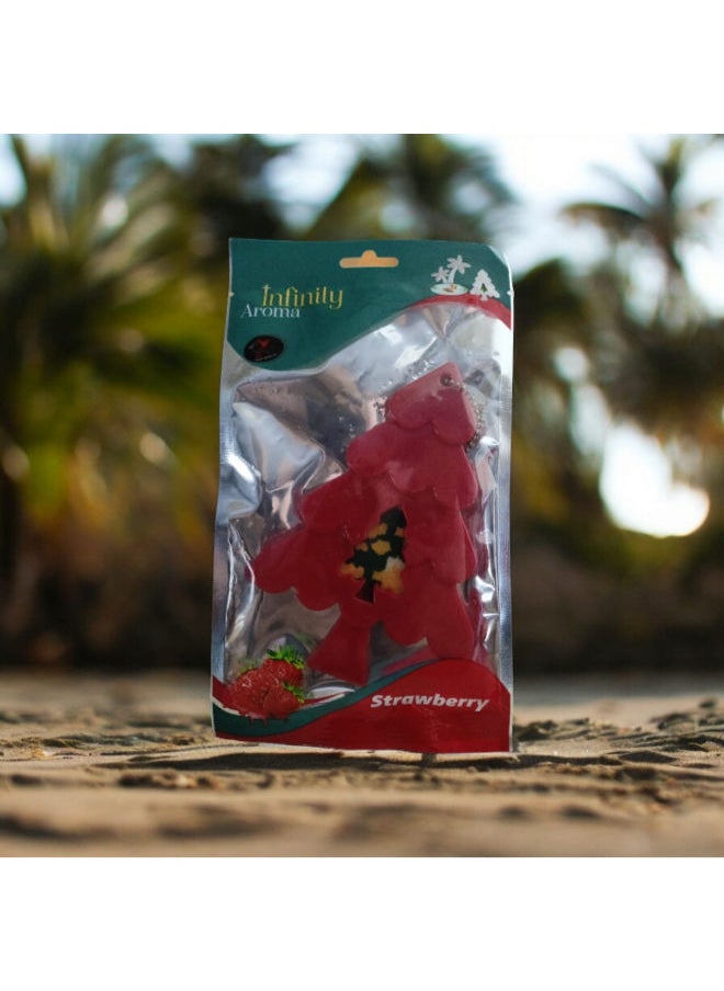 CRYSTAL - Car air freshener in the shape of a tree with a strawberry scent with a hanging holder - - Image 1