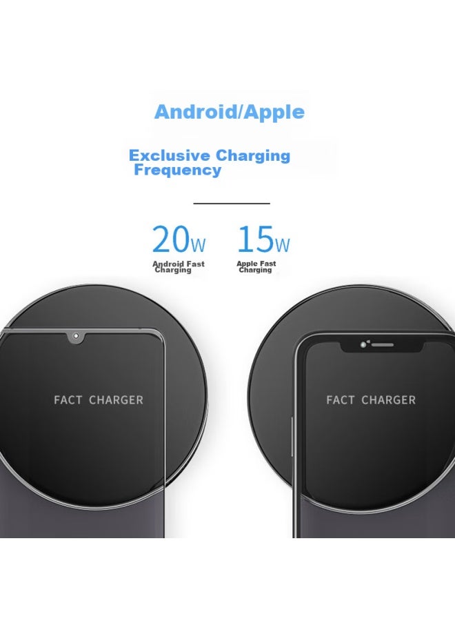 Bkayp 20w Wireless Charger, Super Fast Charging, Compatible With Apple Iphone 16 Pro Max/15/14/13 Plus, Huawei, Xiaomi, Android, Charging Cable And Dock Set - Image 2