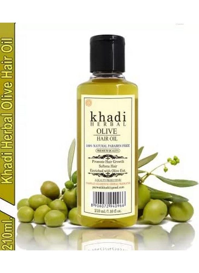 Khadi Herbal - Organic Olive Hair Oil 210Ml Pack Of 1 Rich In Vitamins A E And Antioxidants. - Image 1