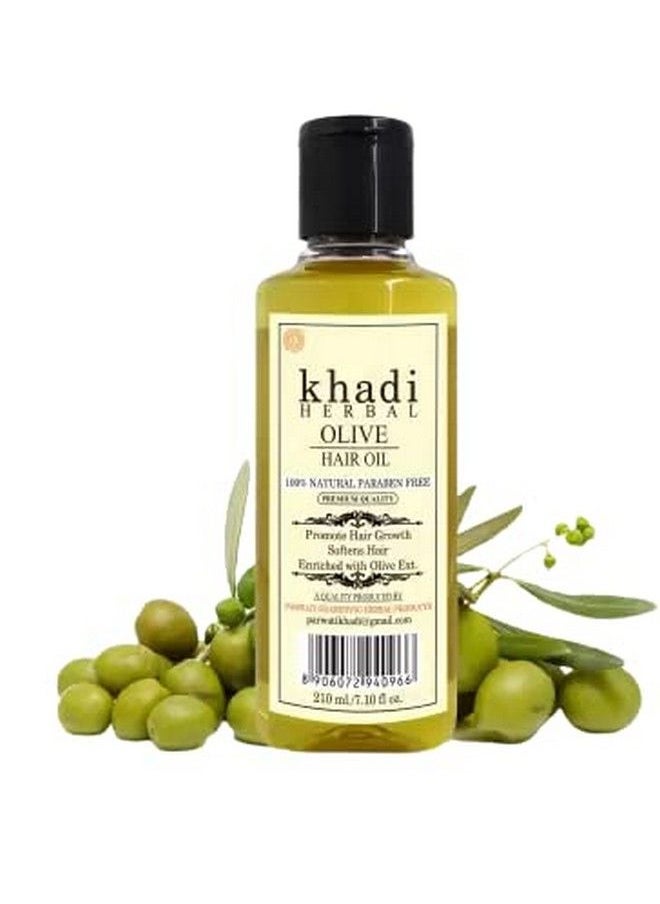 Khadi Herbal - Organic Olive Hair Oil 210Ml Pack Of 1 Rich In Vitamins A E And Antioxidants. - Image 1
