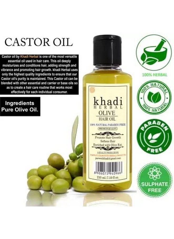 Khadi Herbal - Organic Olive Hair Oil 210Ml Pack Of 1 Rich In Vitamins A E And Antioxidants. - Image 1