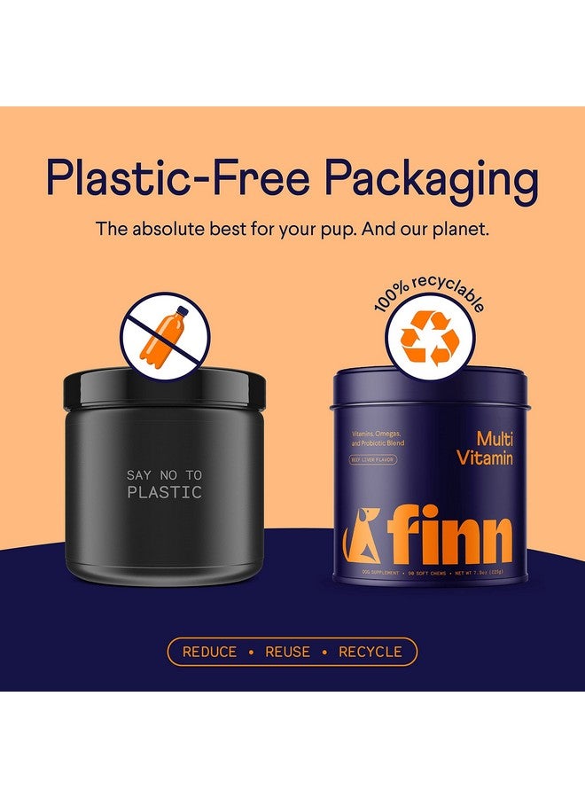 فين فيتامينات فين متعددة الاستخدامات للكلاب - مكمل غذائي يومي متعدد الفيتامينات للكلاب مع البروبيوتيك، وأوميغا 3، والجلوكوزامين | صحة الأمعاء والمناعة، ودعم المفاصل، وصحة القلب | 90 قرصًا طريًا للمضغ - Image 5