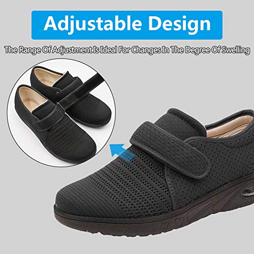 MEJORMEN Womens Diabetic Walking Shoes Adjustable Outdoor Sneakers Recovery Easy On Off Strap Wide Width Slippers Comfort for Seniors Elderly Woman Swollen Feet, Edema, Foot Pain - Image 3