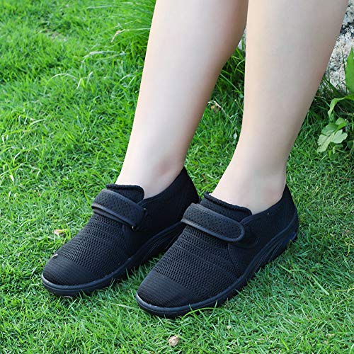 MEJORMEN Womens Diabetic Walking Shoes Adjustable Outdoor Sneakers Recovery Easy On Off Strap Wide Width Slippers Comfort for Seniors Elderly Woman Swollen Feet, Edema, Foot Pain - Image 2