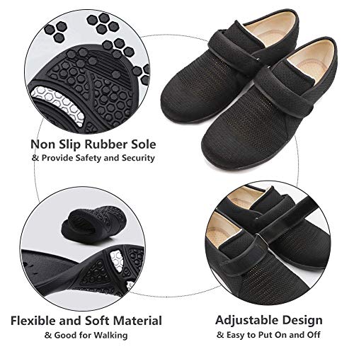 MEJORMEN Womens Diabetic Walking Shoes Adjustable Outdoor Sneakers Recovery Easy On Off Strap Wide Width Slippers Comfort for Seniors Elderly Woman Swollen Feet, Edema, Foot Pain - Image 5