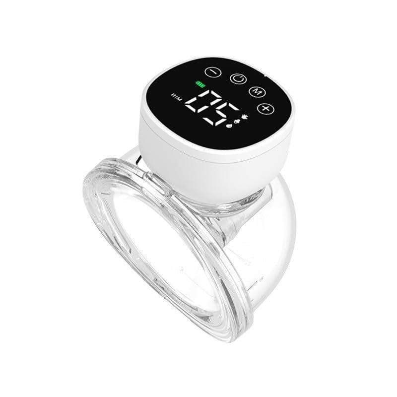 MISK Wearable Electric Breast Pump For Feeding Mothers, 3 Modes & 9 Levels, Digital Screen with Pause Function, 1200 mAh Battery, 210 ML Milk cup, Compact Portable & Skin friendly BPA Free - Image 1